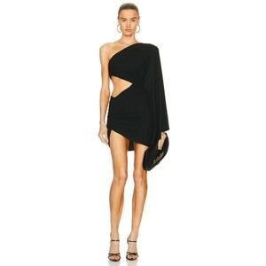 Alexandre Vauthier One Sleeve Mini Dress Black
